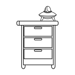 Toy on chest of drawers vector illustration design