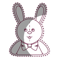 cute rabbit plush doll vector illustration design