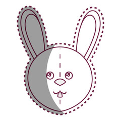 cute rabbit plush doll vector illustration design