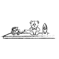 Toys on ledge icon vector illustration design