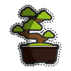 bonsai japanese culture isolated icon vector illustration design