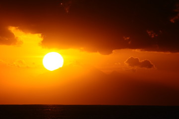 Sunrise with Mountain Silhouette