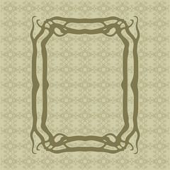 Art Nouveau smooth lines decorative rectangle vector frame for design. Art Deco style border
