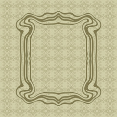 Art Nouveau smooth lines decorative rectangle vector frame for design. Art Deco style border