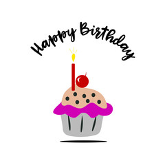 The word Happy Birthday To You. Vector banner with the text color