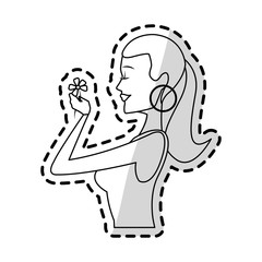beautiful young woman with sexy ponytail  icon image vector illustration design 