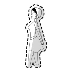 beautiful young woman with african descent icon image vector illustration design 