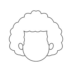 faceless head of man  with curly hair cartoon icon image vector illustration design 