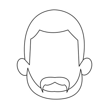 faceless head of bearded man cartoon icon image vector illustration design 
