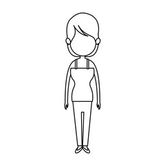 faceless woman with short hair cartoon icon image vector illustration design 