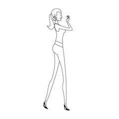 beautiful young woman with sexy ponytail  icon image vector illustration design 