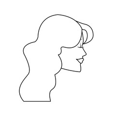 beautiful happy young woman profile icon image vector illustration design 