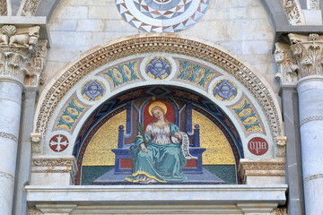 Mosaic icon. Detail of the Pisa Cathedral. Pisa, Italy