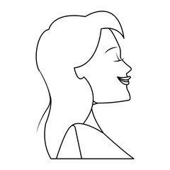 beautiful happy young woman profile icon image vector illustration design 