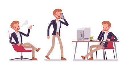 Dandy office scenes, different situations