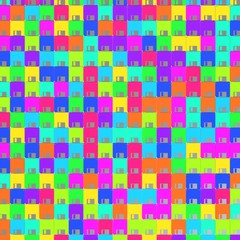 Large Wall of Colorful Floppy Disks