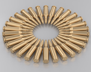 Ring of Gold Bullets on White