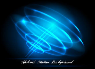Glowing blue radial circles light whirl vector illustration. Whirlpool lighted lines abstract effects