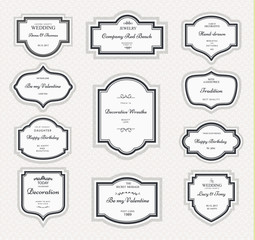 Collection of hand drawn wreaths. Cute template design elements. Vector illustration.