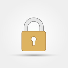 lock icon yellow vector