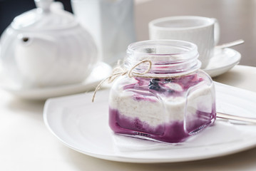 berry dessert in jar
