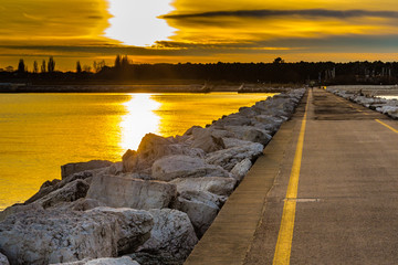 sunset on the Adriatic coast