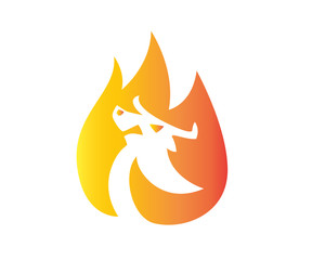 Modern Flaming Bull Logo