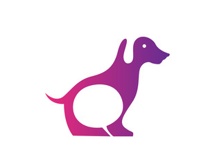 Modern Dog Lover And Speech Bubble Logo