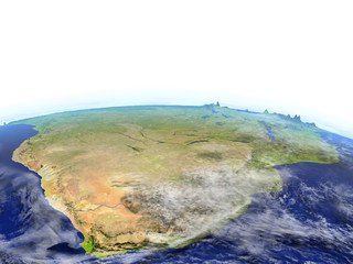 South Africa on realistic model of Earth