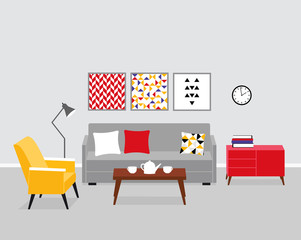 Vector living room interior