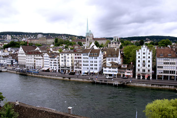 Fototapeta na wymiar Zürich or Zurich, Switzerland at the northwestern tip of Lake Zürich
