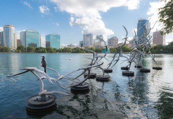 Lake Eola, Orlando - Bird sculptures 