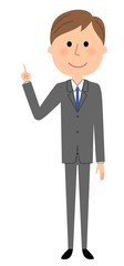 ビジネスマン　指をさす