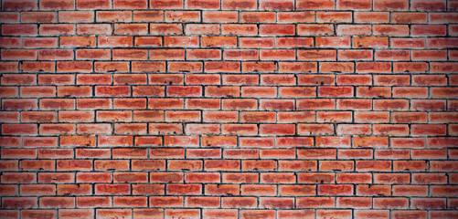 Fototapeta na wymiar Red brick wall texture for background