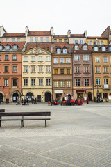 The area of the Old Town in Warsaw, Poland . Old houses built in the eighteenth and nineteenth century.