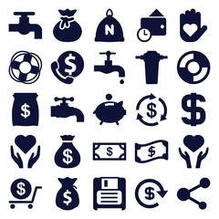 Set of 25 save filled icons