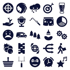 Set of 25 symbol filled icons