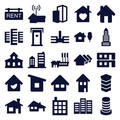 Fototapeta premium Set of 25 residential filled icons