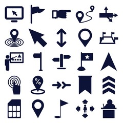 Set of 25 pointer filled icons