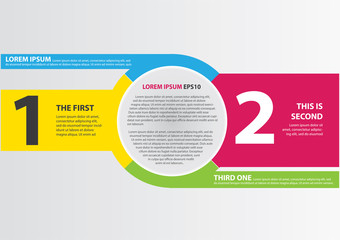 Infographics with round design and number options template. Vector illustration. 