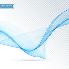 blue wave flowing on transparent background