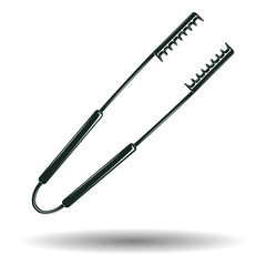 Monochrome BBQ tongs sign