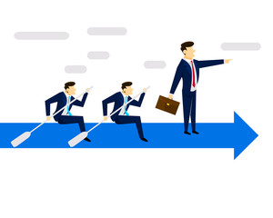 Modern Creative Business Strategy Illustration Concept - Great Team Leadership Skill