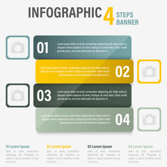Infographic four steps vector banner. Part 8.