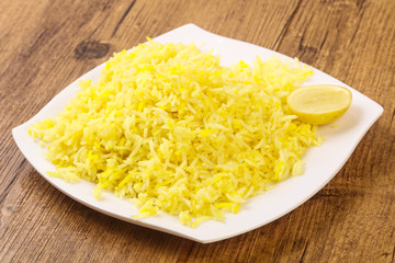 Yellow rice with lime