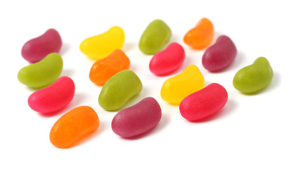 colored candy isolated on white background