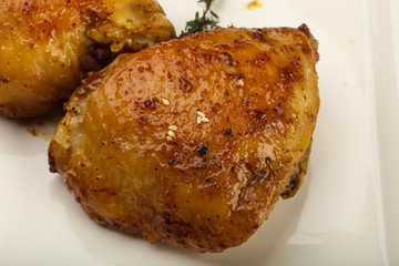 Roasted chicken thighs