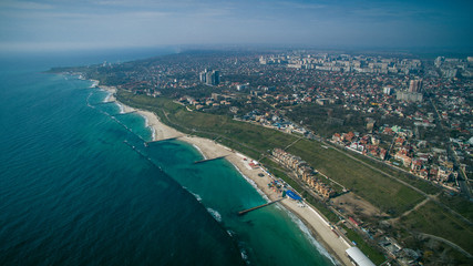 Fototapeta premium Aerial Of Odessa, Ukraine. Coastline. aerial photography