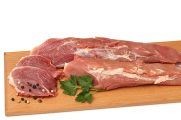fresh raw meat isolated on white background