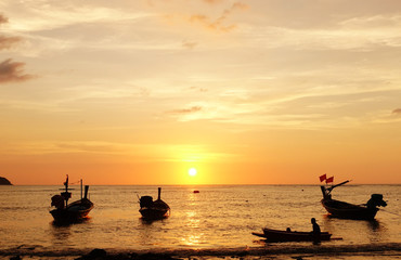 Beautiful sunset above the sea